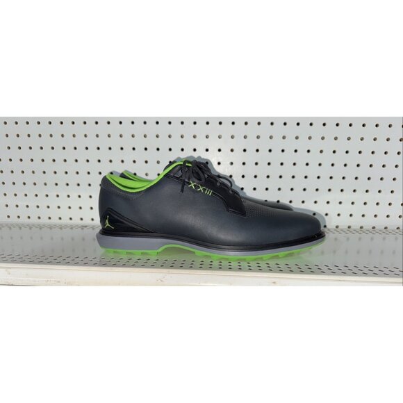 Jordan ADG 5 Mens Leather Spikeless Golf Shoes Size 8.5 WIDE Black Green Gray - Picture 1 of 8